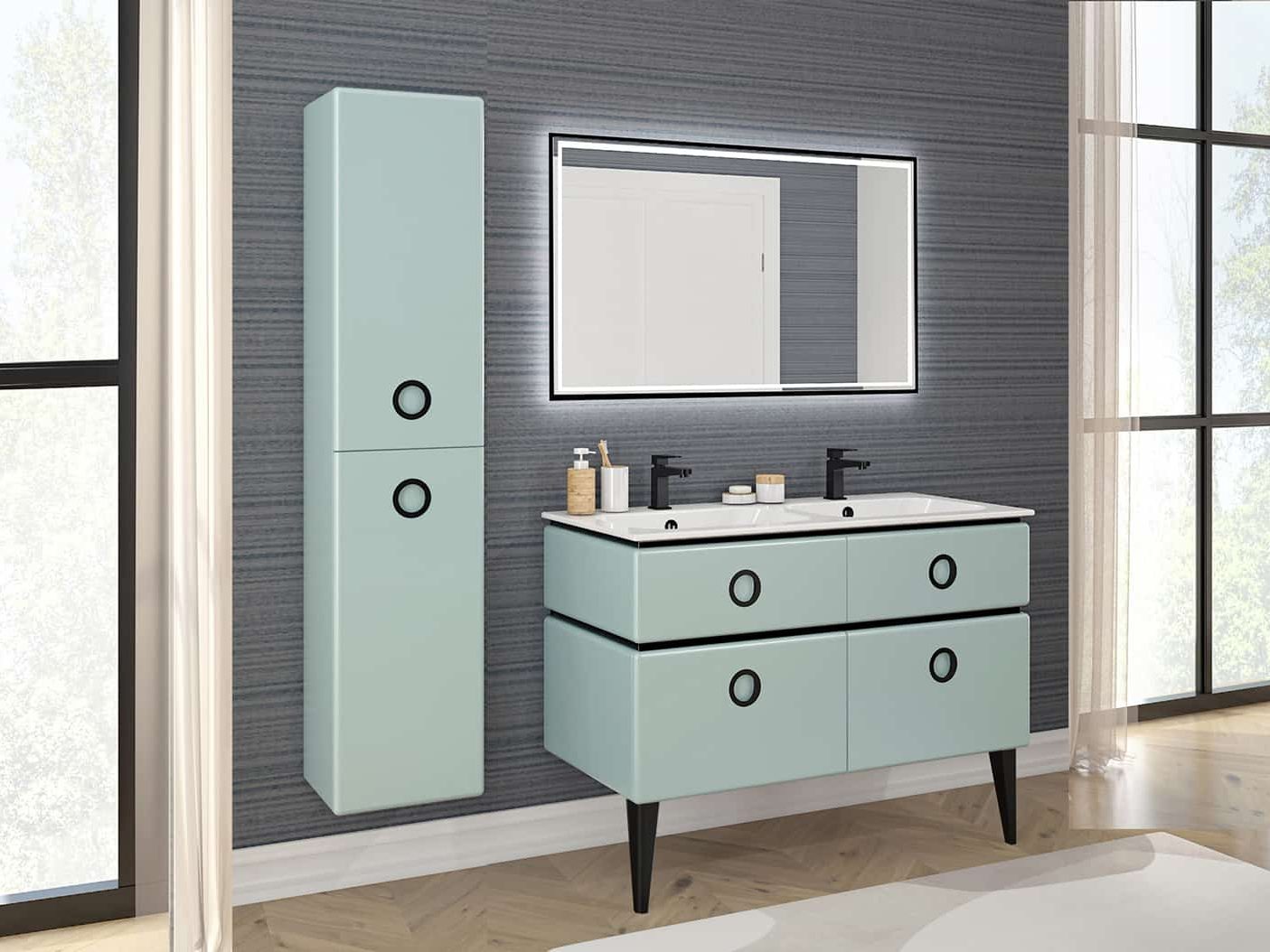 Meuble de salle de bain Jolie M$pme, L120 avec pieds - DECOTEC