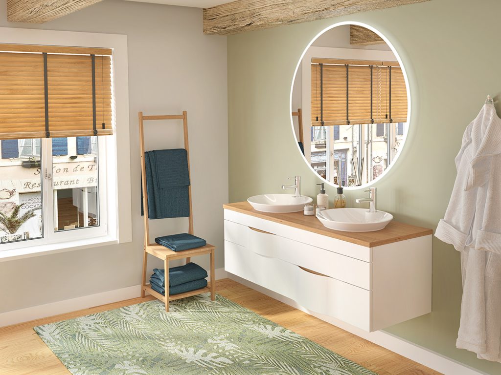 Matt white Illusion bathroom cabinet