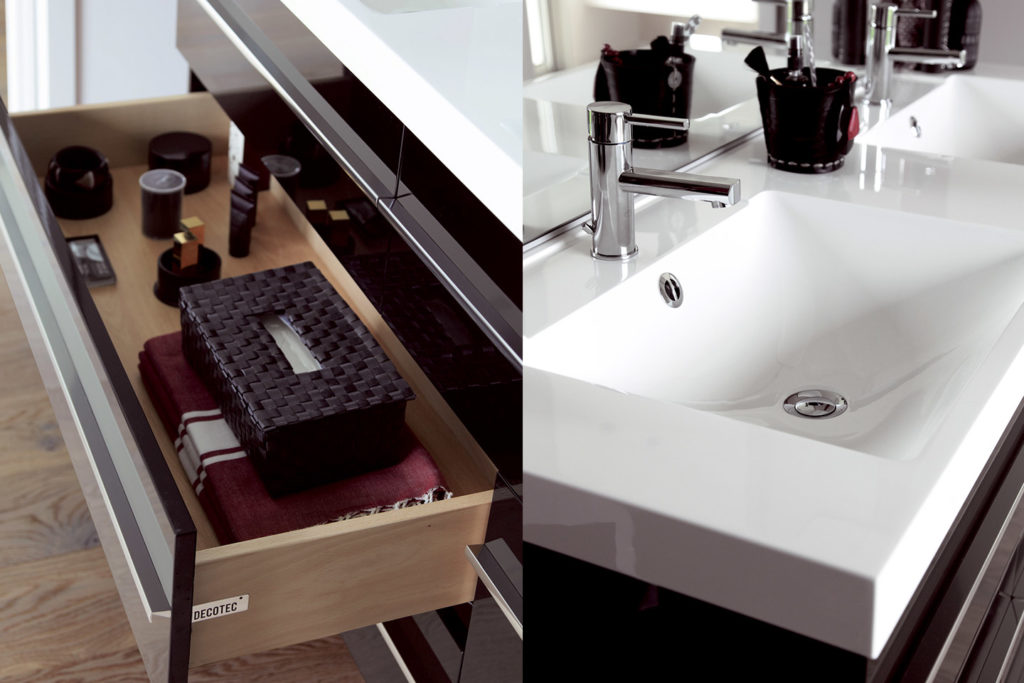 The Rivoli monobloc washbasin cabinet by DECOTEC