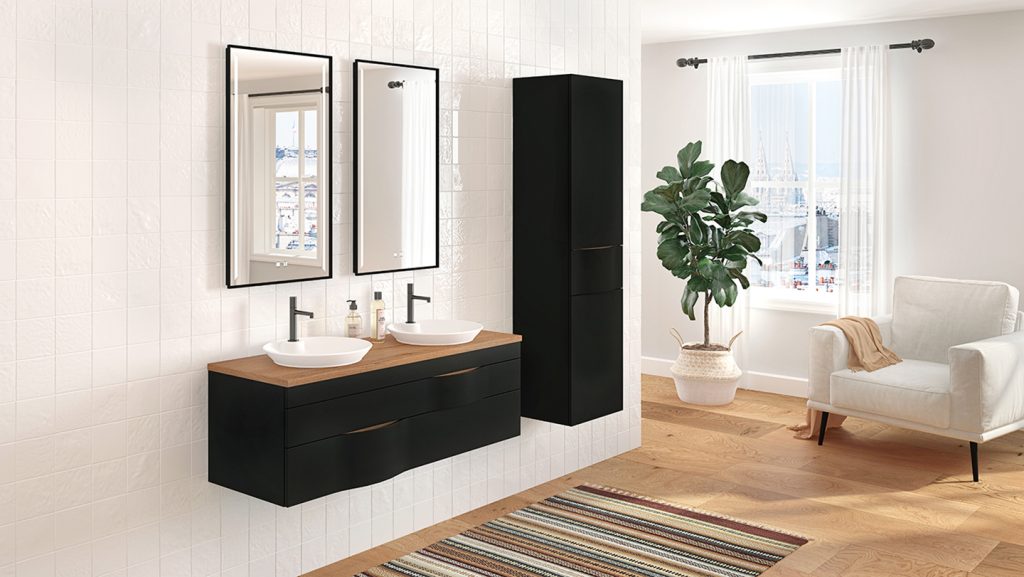 Bathroom furniture Illusion Matt black - DECOTEC