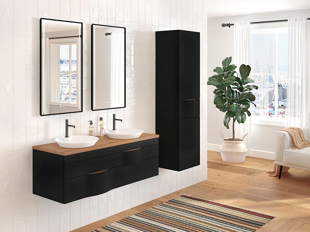 Bathroom furniture Illusion Matt black - DECOTEC