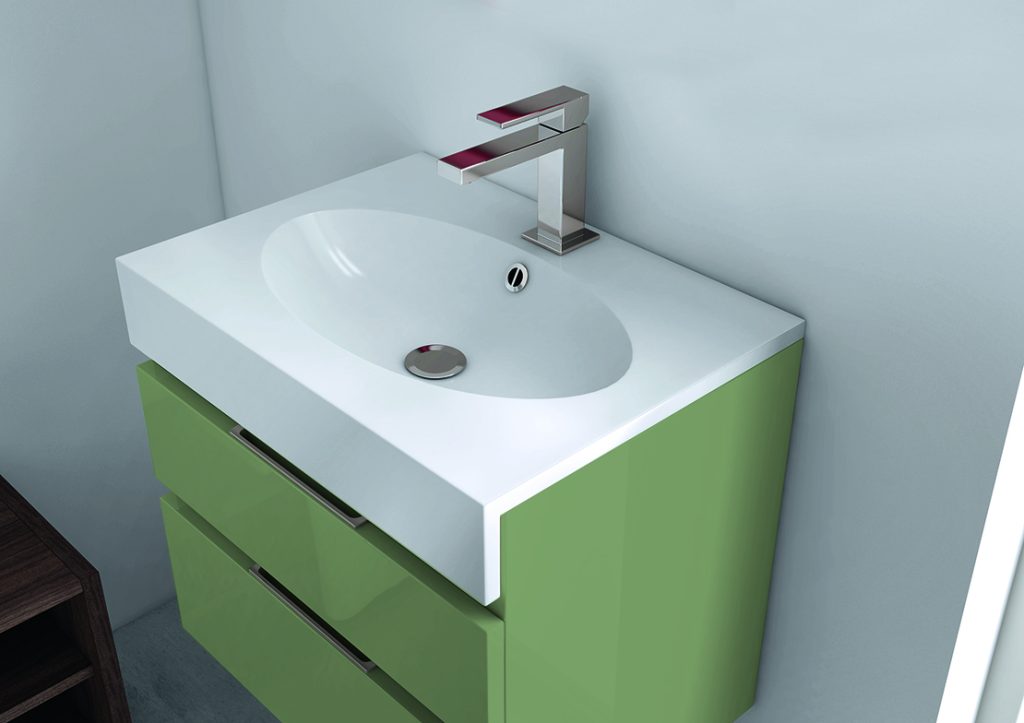 Meuble vasque 2 tiroirs Egoïste, FOUGÈRE mat - DECOTEC