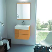 Thumbnail of http://Meuble%20vasque%202%20tiroirs%20Egoïste,%20OCRE%20brillant%20-%20DECOTEC