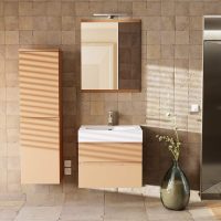 Thumbnail of http://Meuble%20vasque%202%20tiroirs%20Egoïste,%20ocre%20mat%20-%20DECOTEC