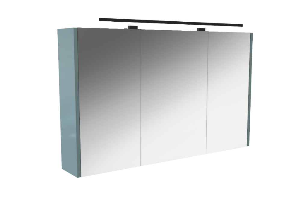 Armoire Courtoisie L100 laque Baltique mat + spot LED Paname L80 Noir mat