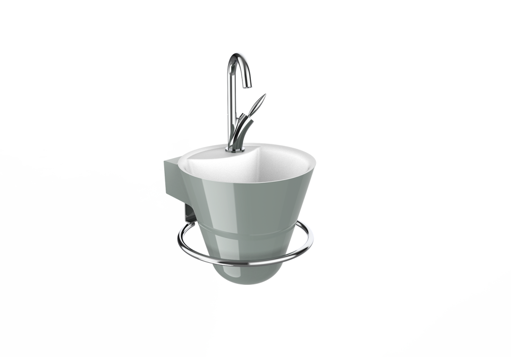 Lave-mains Cône gris perle brillant - DECOTEC