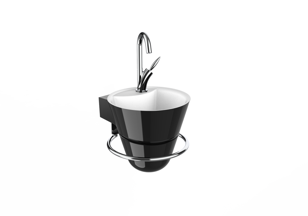 Lave-mains Cône noir brillant - DECOTEC