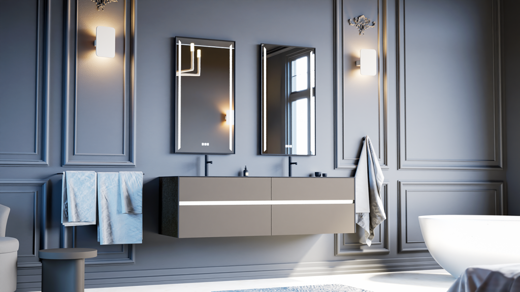 Meuble de salle de bain vasque intégrée - DECOTEC