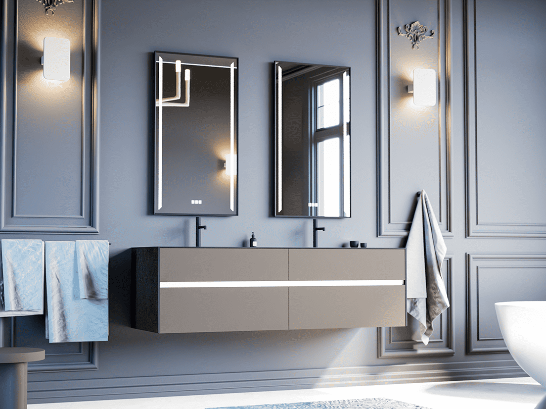 Meuble de salle de bain vasque intégrée - DECOTEC