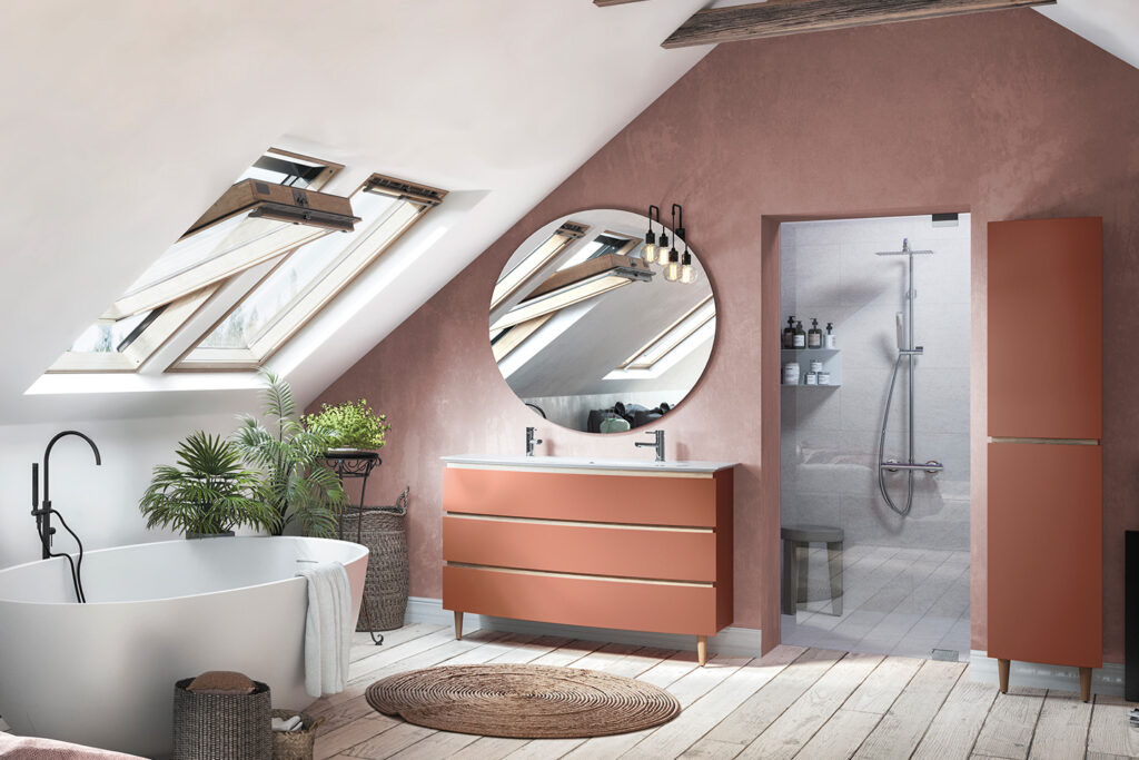 Bathroom cabinet with washbasin and Bel Ami Column by DECOTEC