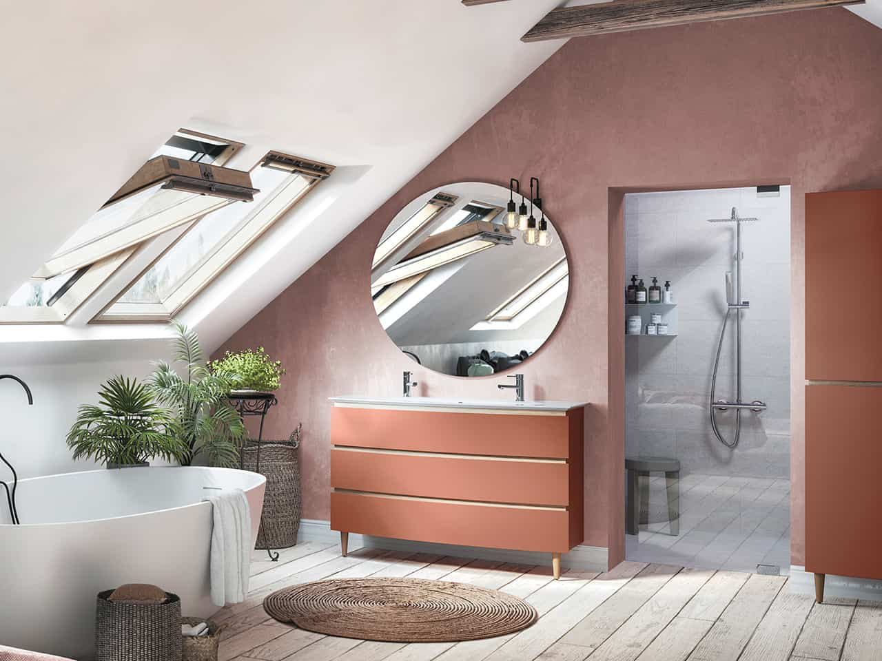 Bathroom cabinet with washbasin and Bel Ami Column by DECOTEC