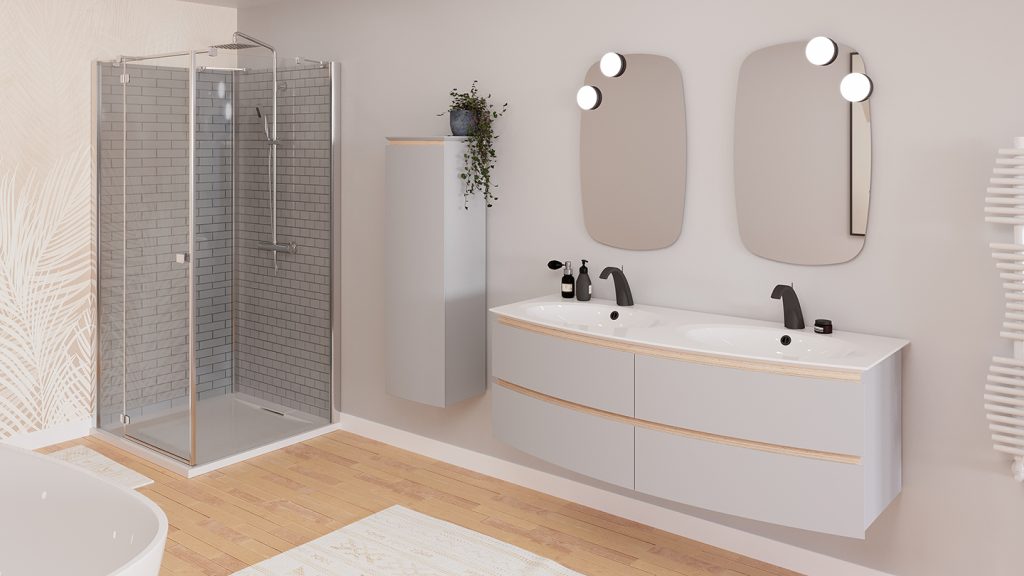 Bel Ami pearl gray bathroom cabinet