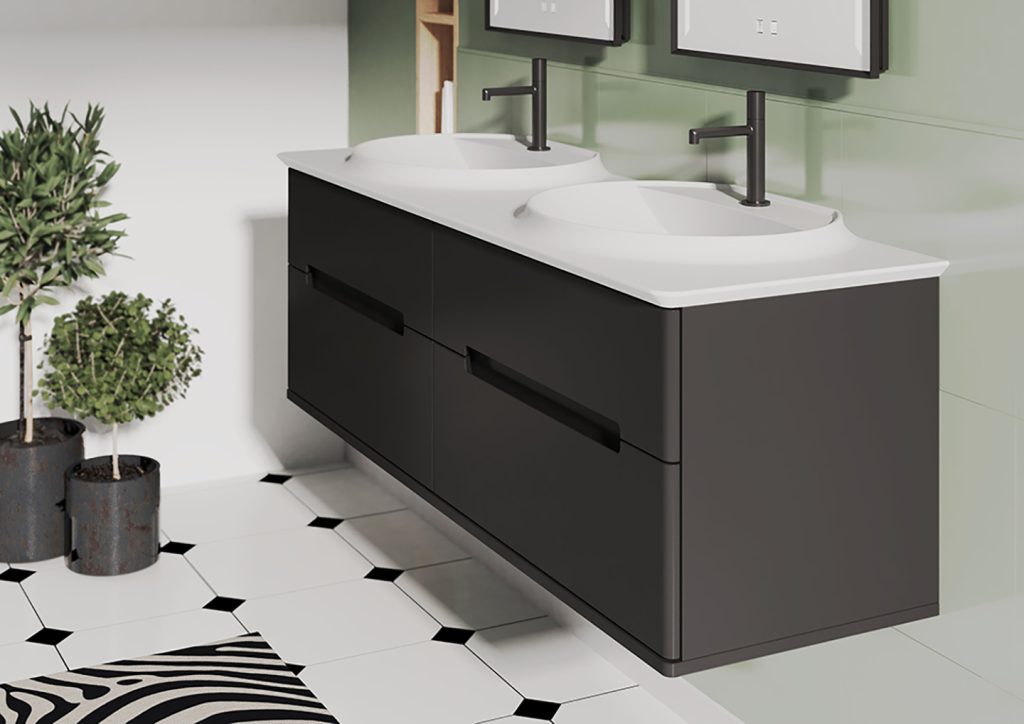Meuble vasque Résonance noir par DECOTEC