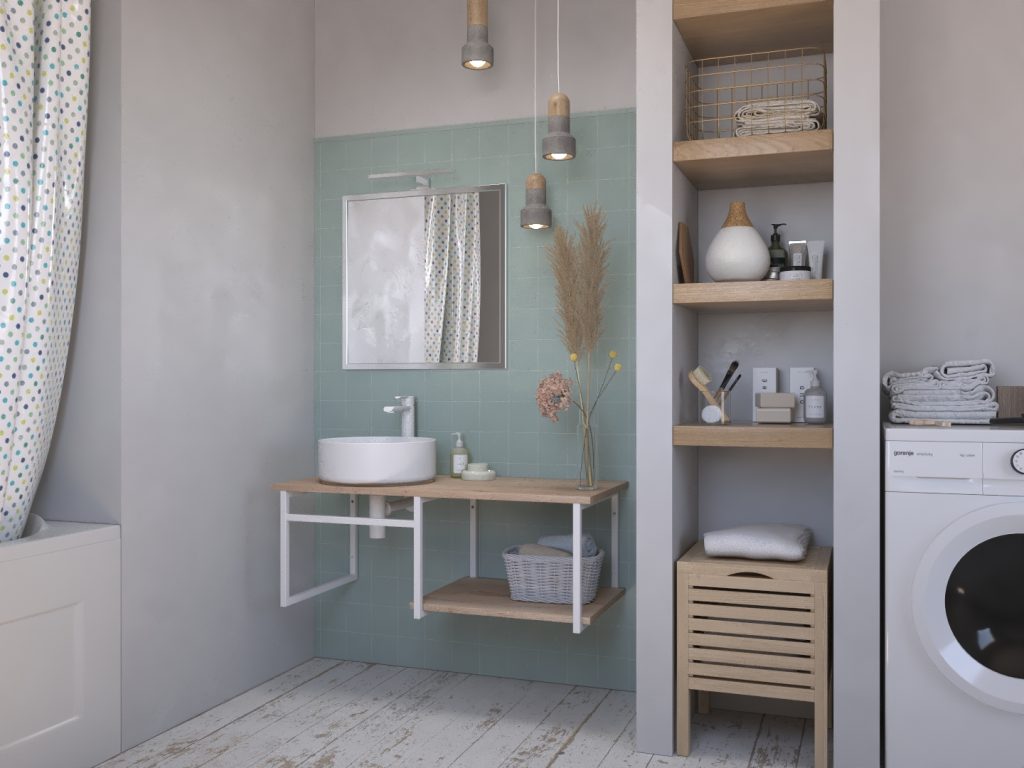 White Atelier console bathroom cabinet