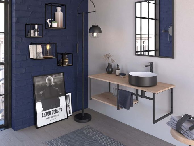 console atelier noire Meuble de salle de bain Console Atelier noir 120cm