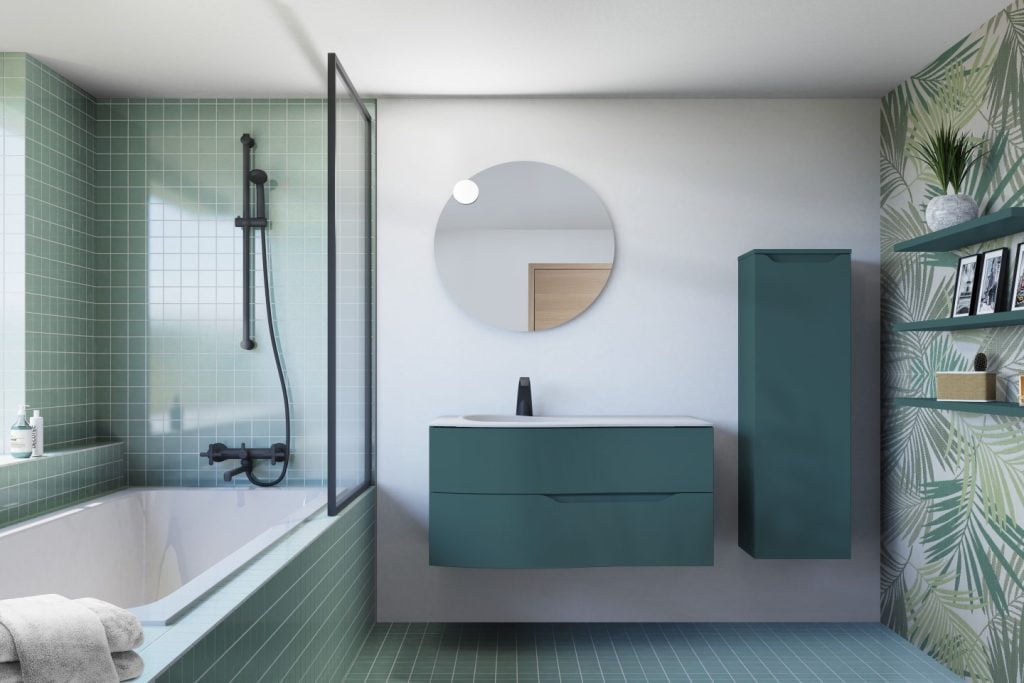 ÉLOGE washbasin cabinet, tundra color, left