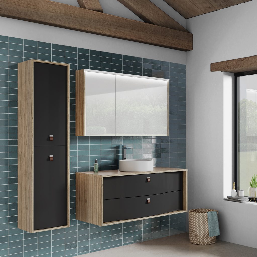 washbasin cabinet Havana black, 120 cm