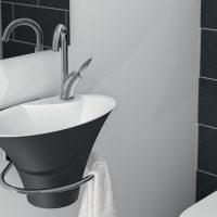 Thumbnail of http://Iris%20washbasin,%20black%20color%20with%20chrome%20towel%20rail