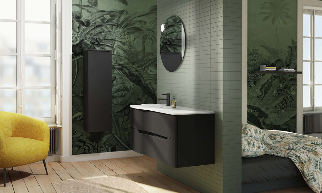 Washbasin cabinet L130 ELOGE color Black