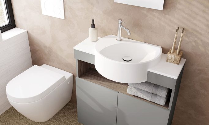 Tip washbasin cabinet, Fern, 75 cm,