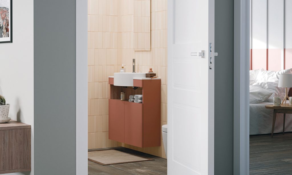 Tip Waschbeckenunterschrank, Terrakotta, 75 cm