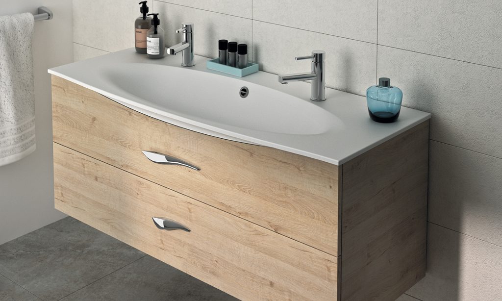 Flore washbasin cabinet, vanilla oak