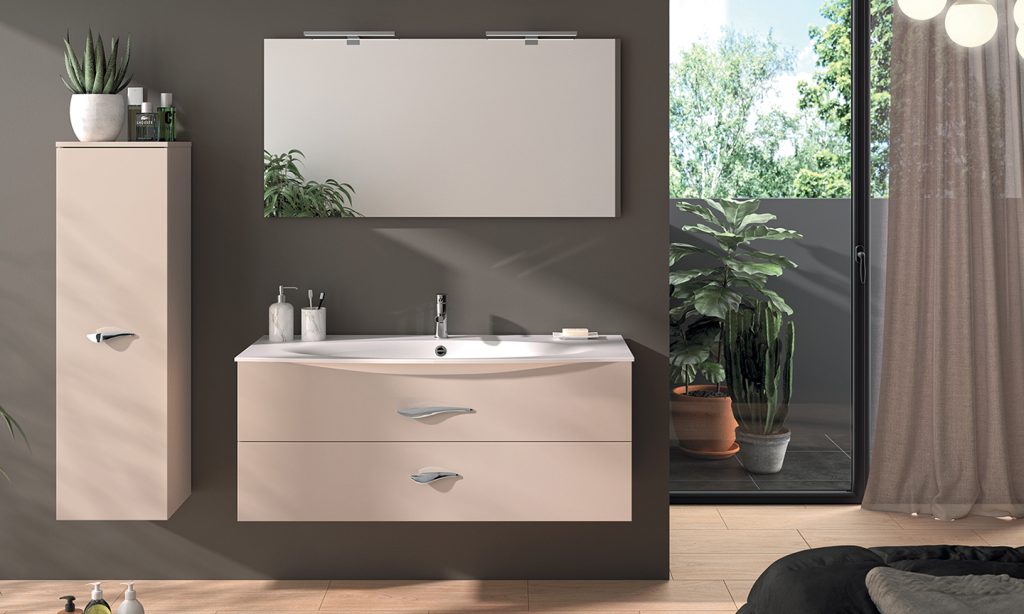 Flore washbasin cabinet, powder colour