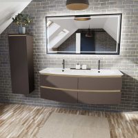 Thumbnail of http://Meuble%20vasque%20Bel%20Ami%20couleur%20bronze%20mat%20-%20L145%20-%20DECOTEC