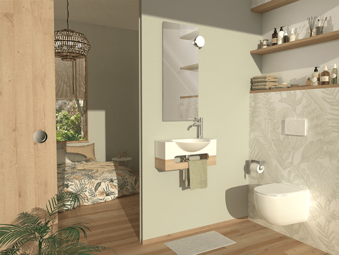 Lave-mains Japandi Baby chêne massif - DECOTEC