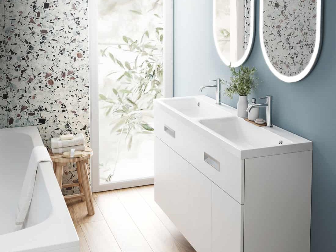 Meuble vasque optimum L90, BLANC