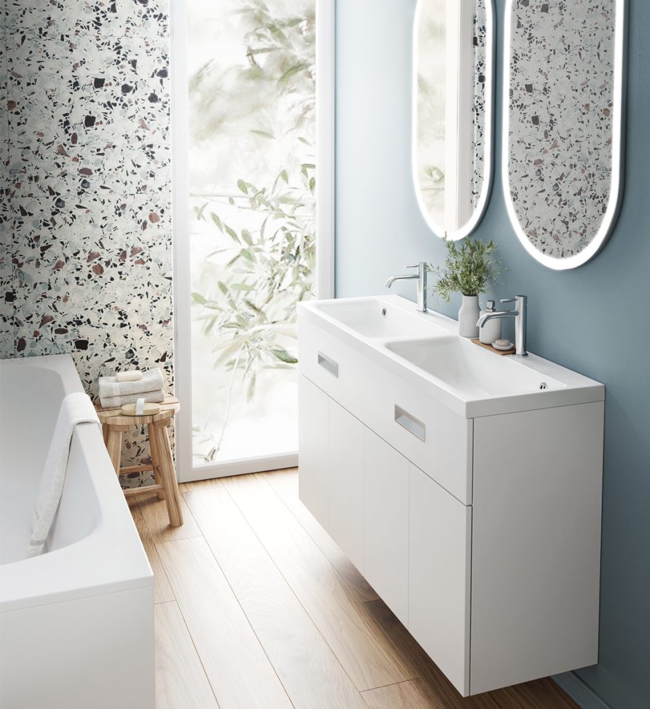 Meuble vasque optimum L90, BLANC