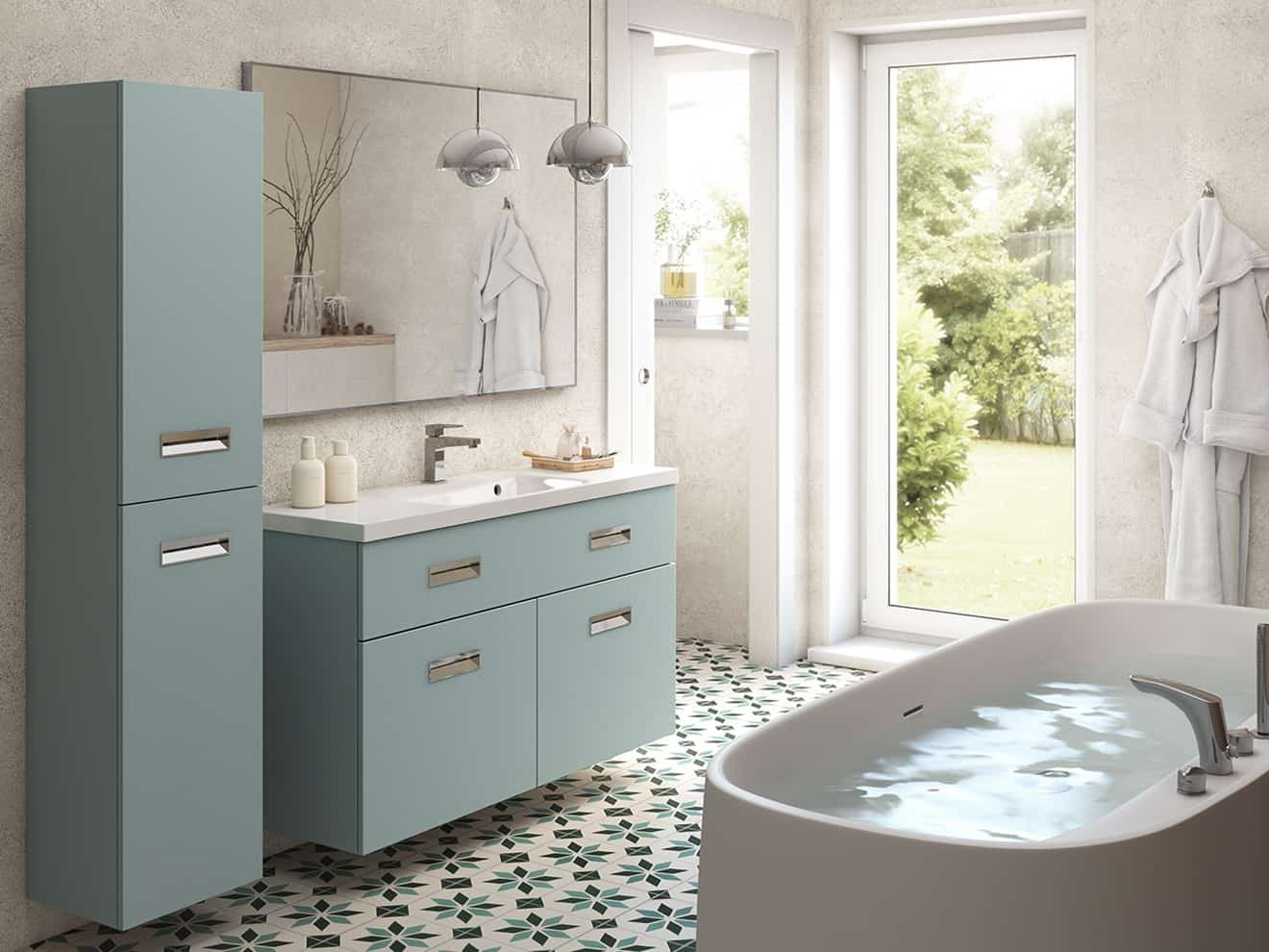 Meuble de salle de bain Optimum plan vasque L120 par DECOTEC