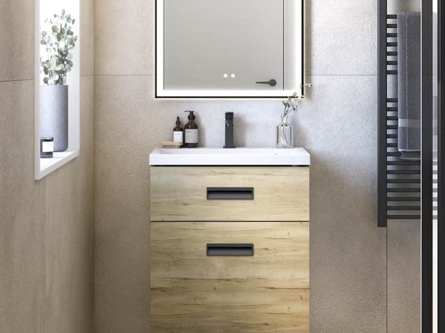 Meuble de salle de bain Optimum plan vasque L60 par DECOTEC