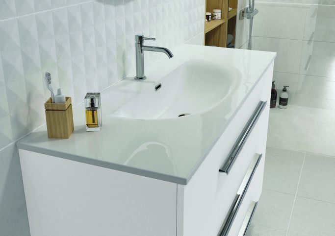 ZOOM bento L120 plan vasque Ceramique Stellaris  Meuble Bento L120 plan vasque Ceramique Stellaris