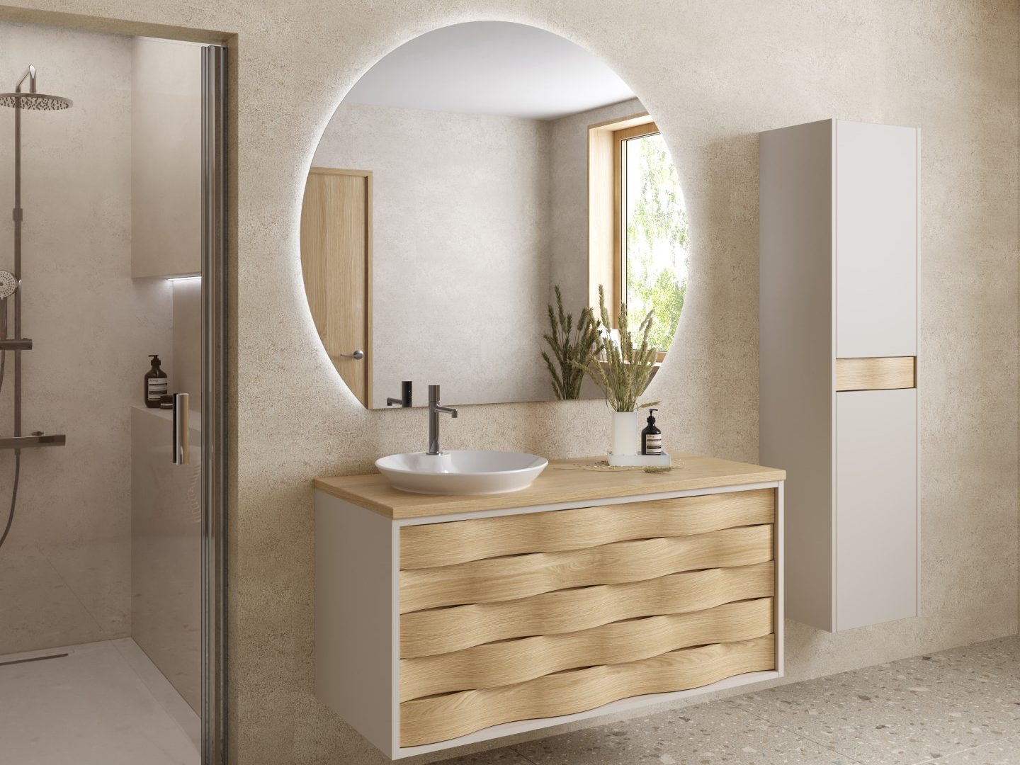 Meuble Vasque Cascade 120 Chêne Naturel